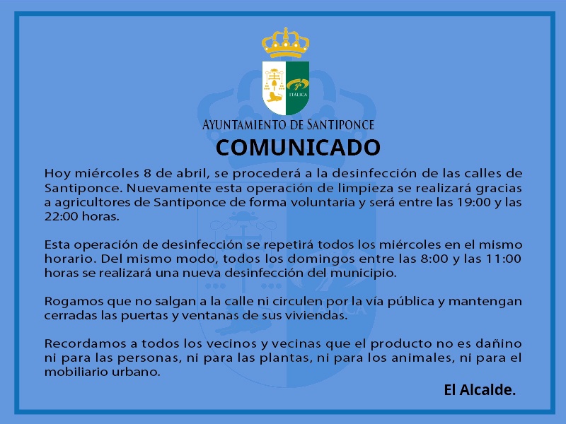 Comunicado desinfeccion 08042020