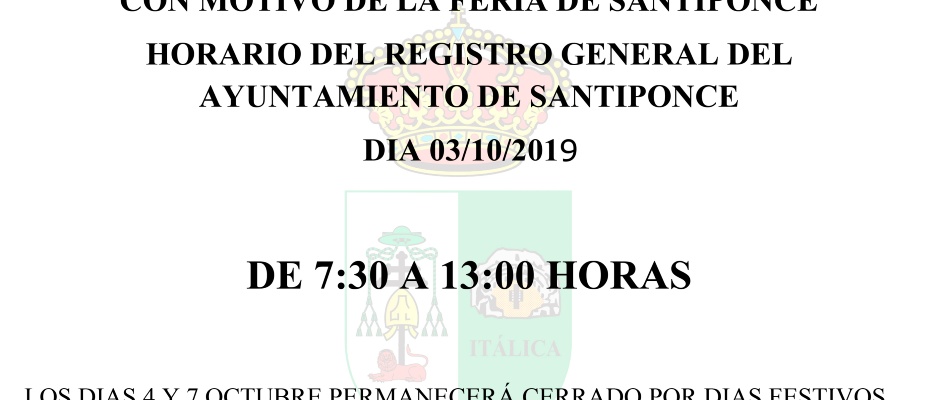 HORARIO REGISTRO FERIA 2019 02102019 