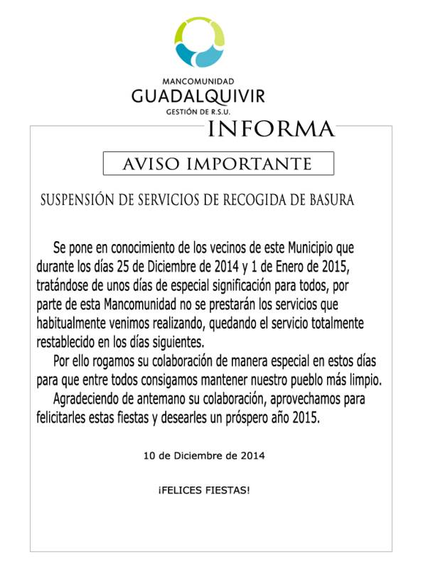 SERVICIO RECOGIDA BASURAS 17122014