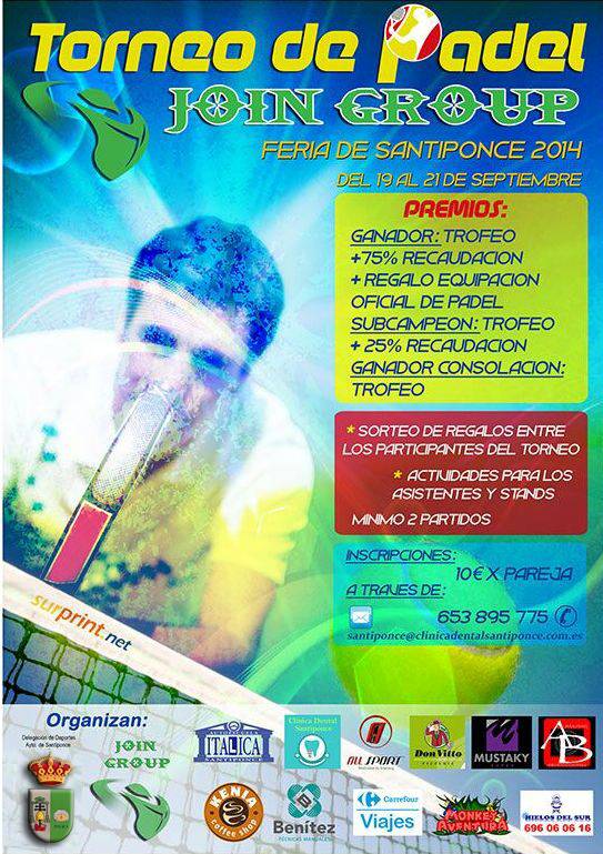 cartel torneo padel join group 02092014