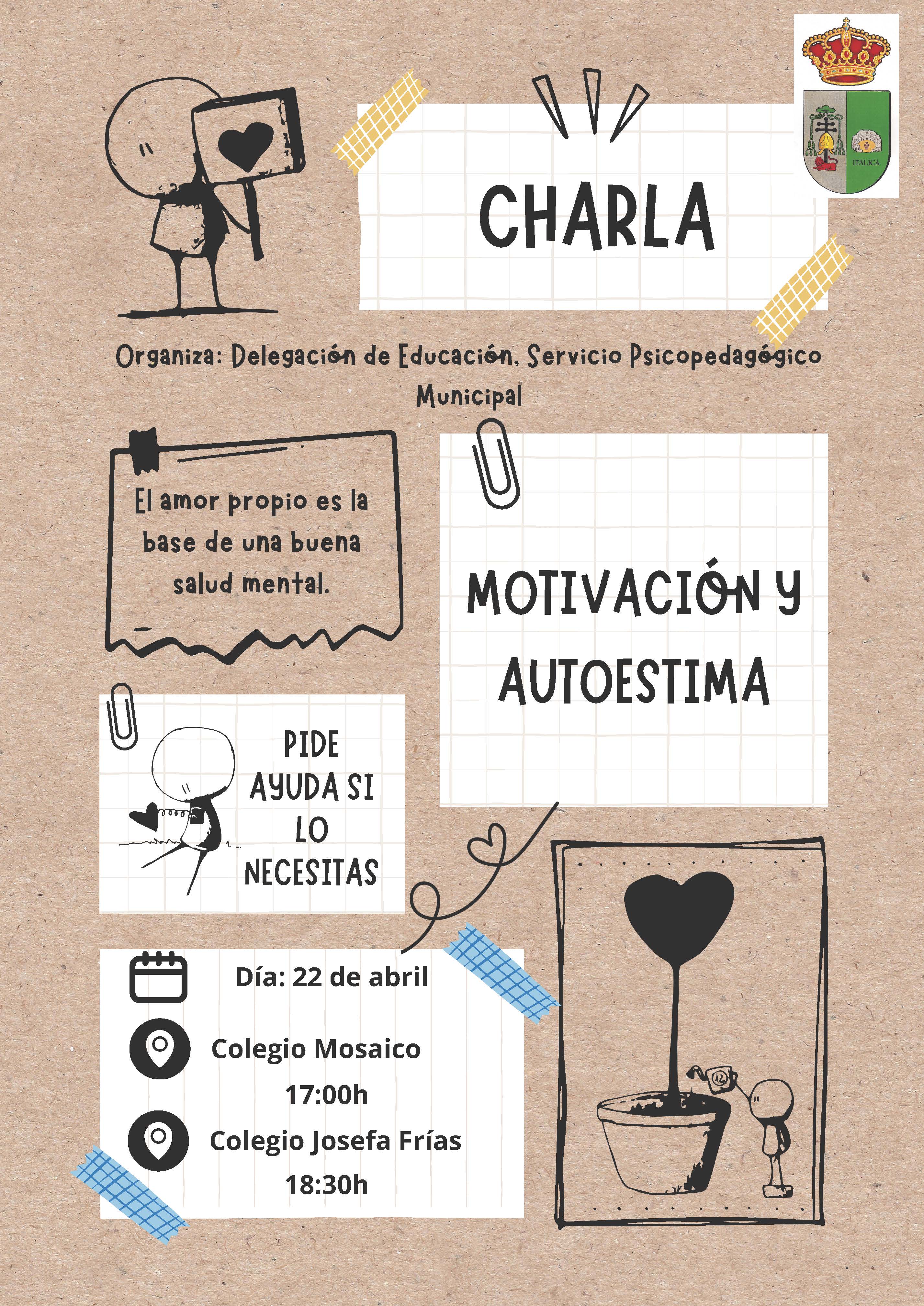 CARTEL DE CHARLA MOTIVACIÓN Y AUTOESTIMA