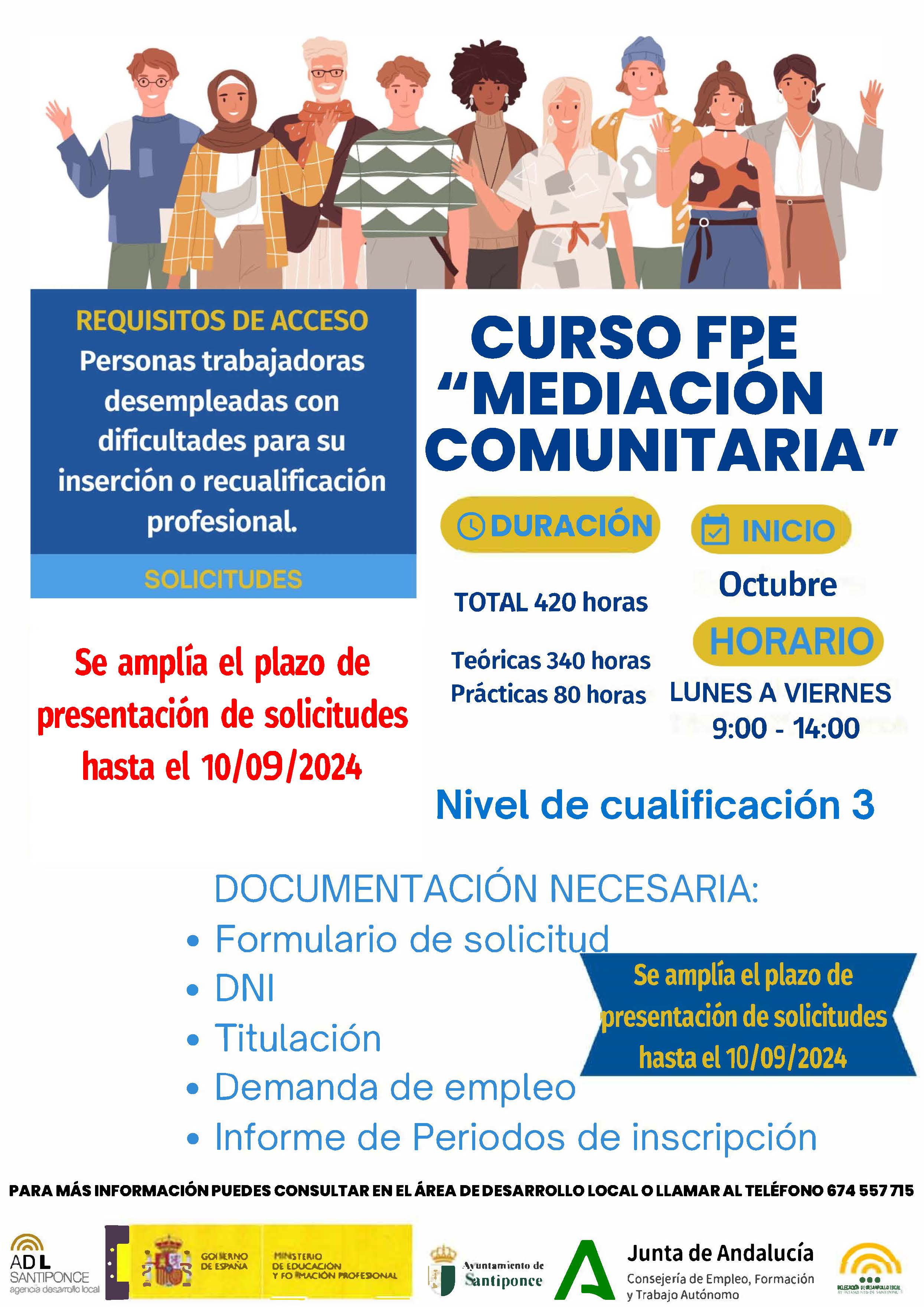 Cartel FPE Mediación Comunitaria - ampliación plazo - 10-09-24 - inicio Octubre