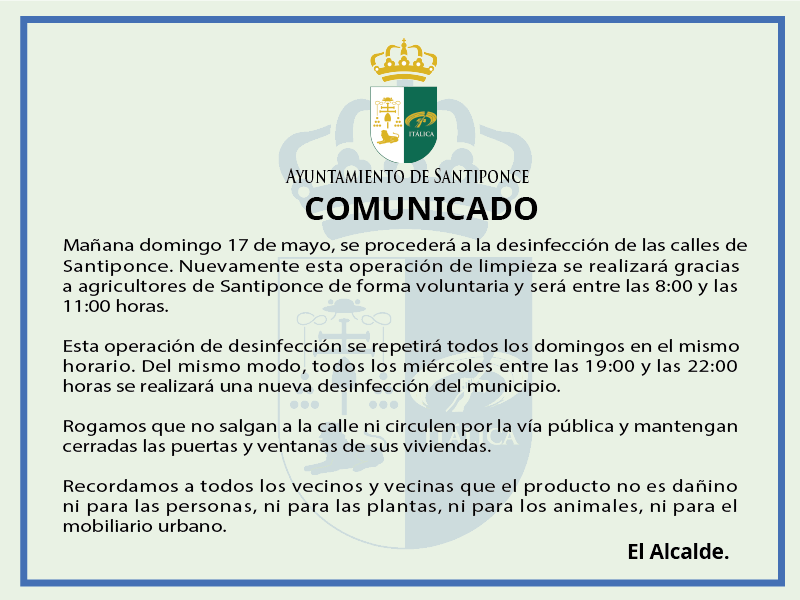 Comunicado desinfeccion domingos 20200517-01