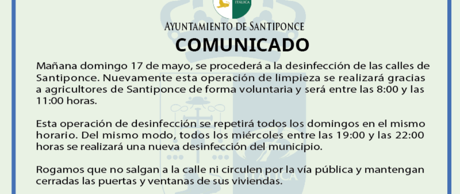 Comunicado desinfeccion domingos 20200517-01