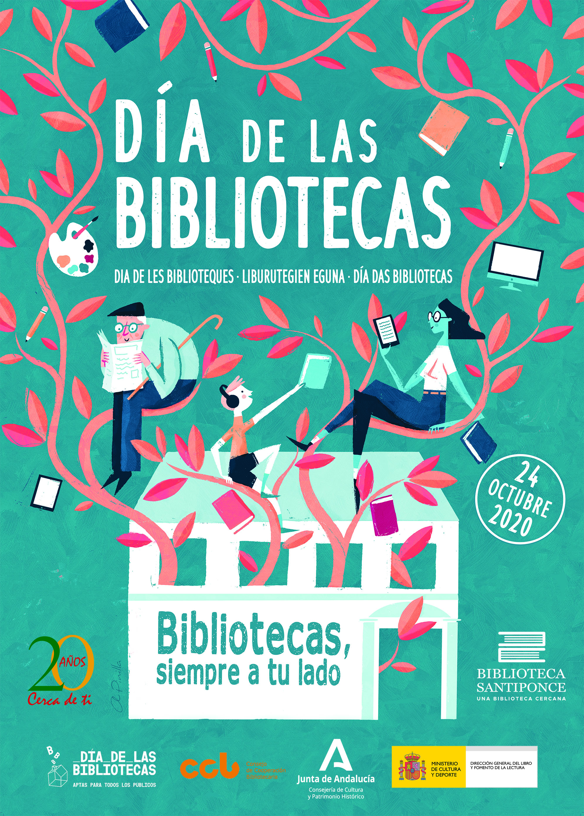 cartel dia bibliotecas 2020 santiponce
