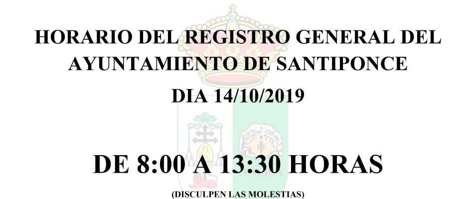 horario especial registro 14102019