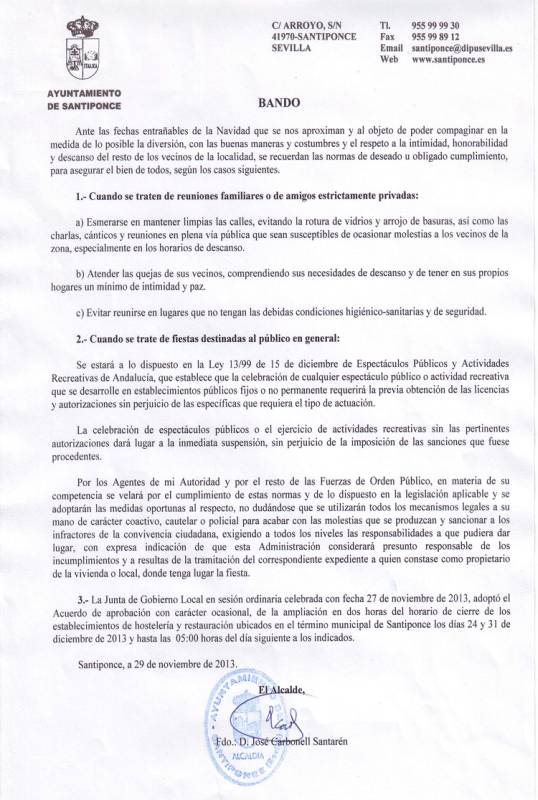 BANDO FIESTAS NAVIDAD 03122013