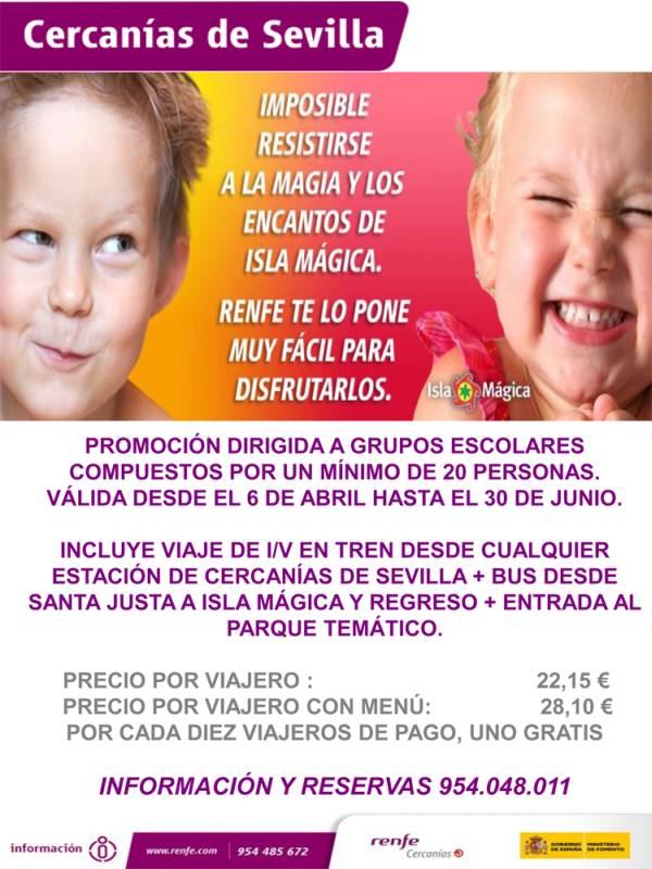 CARTEL ESCOLARES cercanias isla magica 24042013