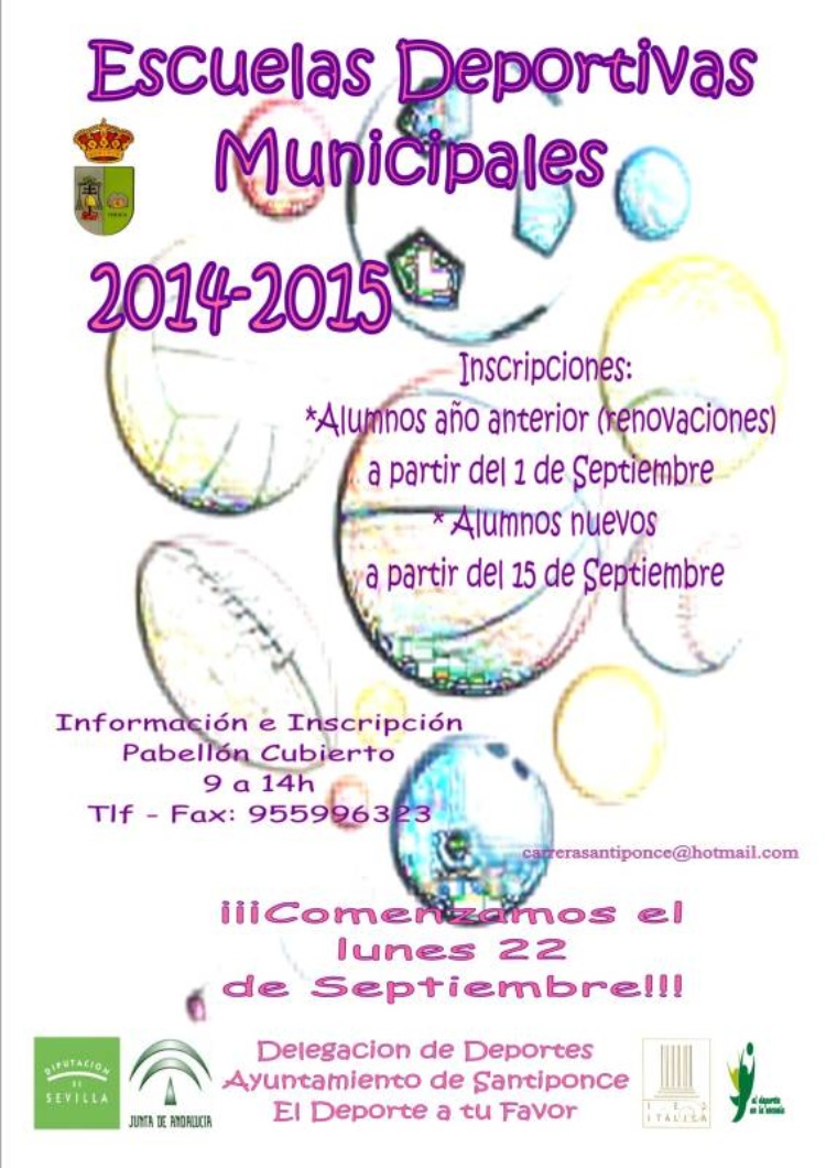 Cartel escuelas deportivas 2014 26082014