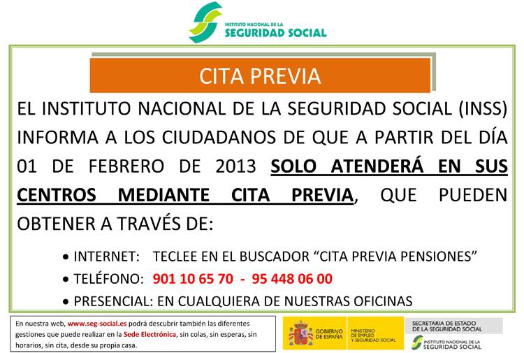 cartel cita previa seguridad social 01022013