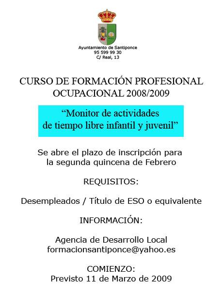 curso monitor tiempo libre